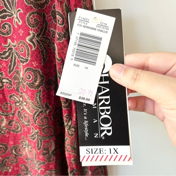 NWT Vintage Sag Harbor rayon 2pc skirt set with long sleeved shirt & maxi skirt - Picture 13 of 16